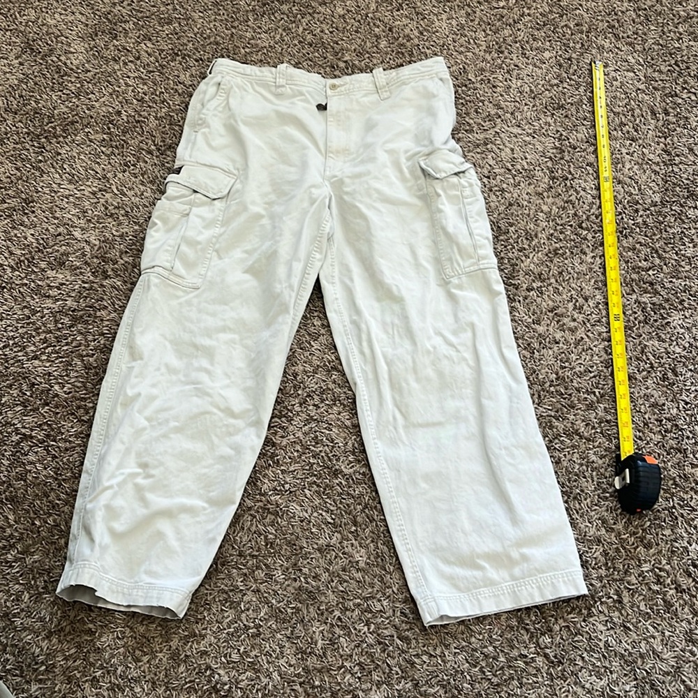 Vintage Abercrombie and Fitch Cargo Pants Tan Pants 38 x 32 wide leg Military